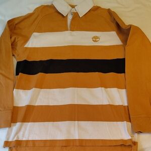Timberland Cotton Y2K Striped Polo Large EUC